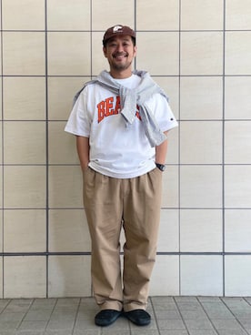 「Champion（チャンピオン）のアイテム（トップス）」を使った、BEAMSさん（メンズ・171cm）の春コーディネート