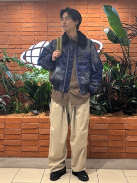 「アイテム（ブルゾン）」を使った、BEAMSさん（メンズ・180cm）の秋コーディネート