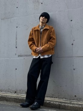 「BEAMS（ビームス）のアイテム（帽子）」を使った、BEAMSさん（メンズ・180cm）の冬コーディネート