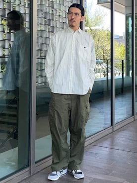 「LACOSTE（ラコステ）のアイテム」を使った、BEAMSさん（メンズ・186cm）の秋コーディネート