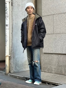 「WILD THINGS（ワイルドシングス）のアイテム（ブルゾン）」を使った、BEAMSさん（メンズ・168cm）の冬コーディネート