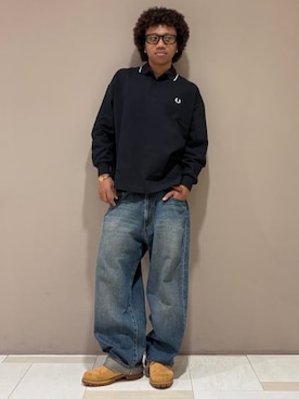 「FRED PERRY（フレッドペリー）のアイテム（ポロシャツ）」を使った、BEAMSさん（メンズ・169cm）の秋コーディネート