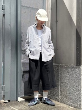「BEAMS（ビームス）のアイテム（スラックス）」を使った、BEAMSさん（レディース・156cm）の春コーディネート