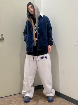 「BEAMS T（ビームスティー）のアイテム」を使った、BEAMSさん（メンズ・168cm）の冬コーディネート