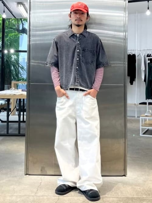 新品シップス ショート丈デニムシャツ