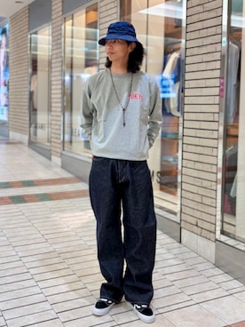 「Lee（リー）のアイテム（パンツ）」を使った、BEAMSさん（メンズ・182cm）の夏コーディネート