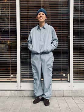 「BEAMS（ビームス）のテック プルオーバー シャツ（シャツ/ブラウス、ブルー系）」を使った、BEAMSさん（メンズ・170cm）の春コーディネート