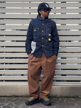 SUGAR CANEのデニムジャケットを使った人気ファッションコーディネート