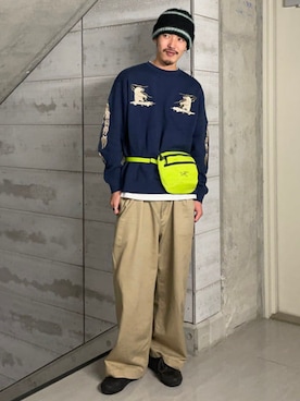 「BEAMS（ビームス）のアイテム」を使った、BEAMSさん（メンズ・186cm）の秋コーディネート