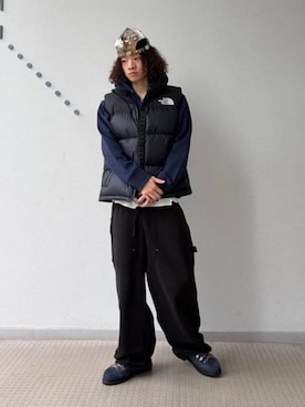 「アイテム（ダウンベスト）」を使った、BEAMSさん（メンズ・167cm）の秋コーディネート