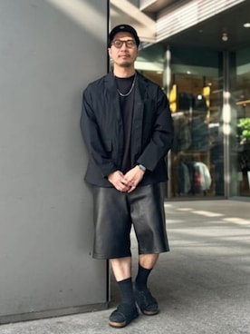 「BIRKENSTOCK（ビルケンシュトック）の【別注】BIRKENSTOCK / Zurich BONE PATTERN BLACK（サンダル、ブラック系）」を使った、BEAMSさん（メンズ・170cm）の春コーディネート