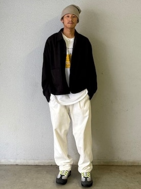 「BEAMS（ビームス）のブークレ ツイード シャツ（シャツ/ブラウス、ブラウン系）」を使った、BEAMSさん（メンズ・172cm）の秋コーディネート