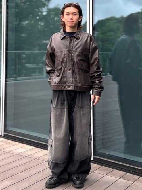 ワイドショートフィット シープレザー ジャケット（ブルゾン
