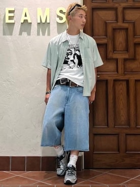 「Champion（チャンピオン）のアイテム」を使った、BEAMSさん（メンズ・170cm）の夏コーディネート
