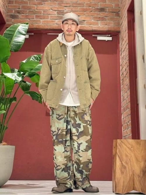 セール】フェード デニム ルーズ カバーオールジャケット（ブルゾン