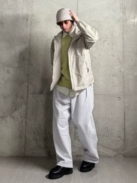 「DANTON（ダントン）のアイテム（トップス）」を使った、BEAMSさん（メンズ・174cm）の春コーディネート