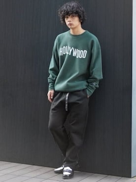 「アイテム（スウェットパンツ）」を使った、BEAMSさん（メンズ・173cm）の秋コーディネート