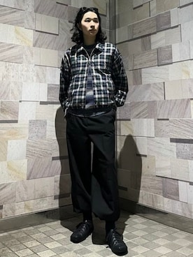 「BEAMS（ビームス）のチェック ジップ ブルゾン（ブルゾン、ブルー系）」を使った、BEAMSさん（レディース・159cm）の春コーディネート