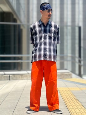 「アイテム（ハンカチ/ハンドタオル）」を使った、BEAMSさん（メンズ・176cm）の夏コーディネート