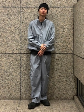 「BEAMS（ビームス）のテック プルオーバー シャツ（シャツ/ブラウス、ブルー系）」を使った、BEAMSさん（メンズ・170cm）の春コーディネート