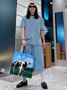 「アイテム（トートバッグ）」を使った、BEAMSさん（メンズ・172cm）の夏コーディネート