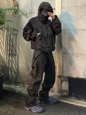 「アイテム（シューズ、パープル系）」を使った、BEAMSさん（メンズ・164cm）の秋コーディネート