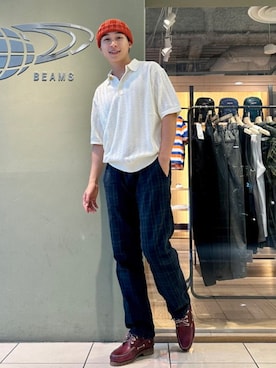 「BEAMS（ビームス）のアイテム（ポロシャツ）」を使った、BEAMSさん（メンズ・175cm）の夏コーディネート