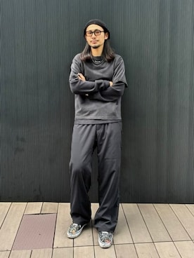 「BEAMS（ビームス）のレイヤード フェード ロングスリーブ Tシャツ（Tシャツ/カットソー、ブラック系）」を使った、BEAMSさん（メンズ・172cm）の秋コーディネート
