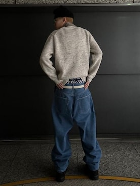 「アイテム（マフラー）」を使った、BEAMSさん（メンズ・181cm）の冬コーディネート