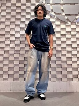 「BEAMS（ビームス）のBEAMS / ワイドフィット デニムパンツ（デニムパンツ、ブルー系）」を使った、BEAMSさん（メンズ・173cm）の夏コーディネート
