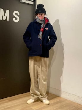 「DANTON（ダントン）のアイテム」を使った、BEAMSさん（メンズ・175cm）の冬コーディネート