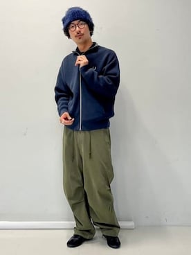「アイテム（カーディガン/ボレロ）」を使った、BEAMSさん（メンズ・185cm）の秋コーディネート