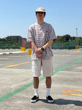 「BEAMS T（ビームスティー）のアイテム」を使った、BEAMSさん（メンズ・168cm）の夏コーディネート