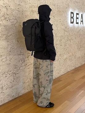 「アイテム（バックパック/リュック）」を使った、BEAMSさん（メンズ・163cm）の秋コーディネート