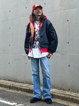 「BEAMS（ビームス）のアイテム（MA-1）」を使った、BEAMSさん（メンズ・176cm）の冬コーディネート