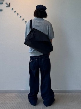 「SLOW（スロウ）のアイテム（ショルダーバッグ）」を使った、BEAMSさん（メンズ・167cm）の夏コーディネート