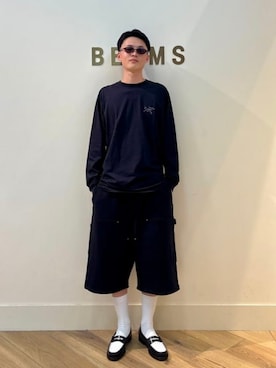 「ARC'TERYX（アークテリクス）のARC’TERYX / Kragg SL Cotton LS M（Tシャツ/カットソー、ブラック系）」を使った、BEAMSさん（メンズ・173cm）の夏コーディネート