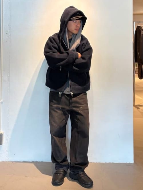 セール】ワイドショートフィット スライバー フルジップ フーディ