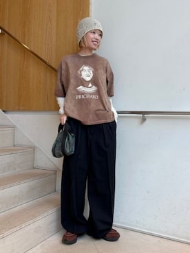 「BEAMS（ビームス）のアイテム（パンツ）」を使った、BEAMSさん（レディース・156cm）の春コーディネート