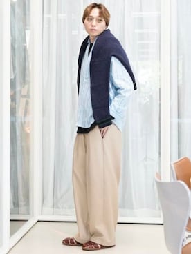 「LACOSTE（ラコステ）のアイテム」を使った、BEAMSさん（メンズ・186cm）の夏コーディネート