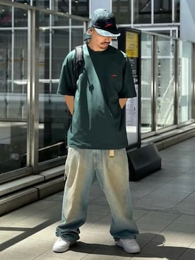 「アイテム（バックパック/リュック）」を使った、BEAMSさん（メンズ・176cm）の夏コーディネート