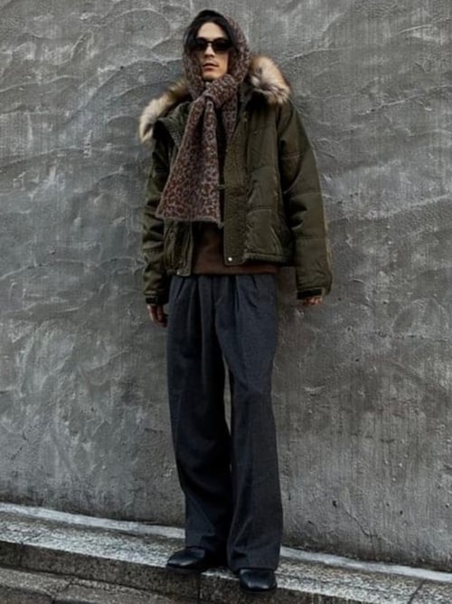 セール】ワイドストレート フランネル スラックス（スラックス