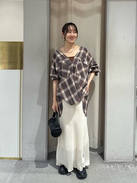 「マーメイドスカート」｜「アイテム（シャツ/ブラウス）」を使った、KASAHARA_156cmさん（レディース・156cm）の夏コーディネート