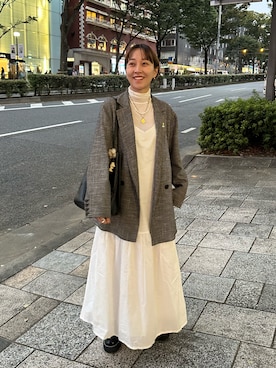 「SHENERY（シーナリー）のアイテム（テーラードジャケット）」を使った、KASAHARA_156cmさん（レディース・156cm）の秋コーディネート