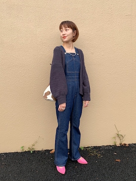 「Coming soon…」｜「アイテム（サロペット/オーバーオール）」を使った、KASAHARA_156cmさん（レディース・156cm）の秋コーディネート
