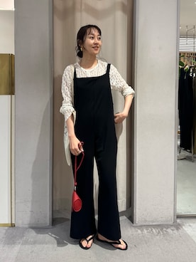 「夏ルックで気分アップ」｜「アイテム（オールインワン・サロペット）」を使った、KASAHARA_156cmさん（レディース・156cm）の夏コーディネート
