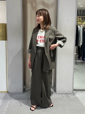 「SHENERY（シーナリー）のアイテム（テーラードジャケット）」を使った、KASAHARA_156cmさん（レディース・156cm）の夏コーディネート