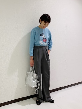 「ミッキー」｜「アイテム（バレエシューズ）」を使った、KASAHARA_156cmさん（レディース・156cm）の秋コーディネート