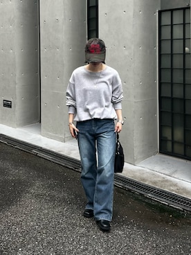 「韓国コーデ」｜「アイテム（スウェット）」を使った、akiさん（レディース・158cm）の秋コーディネート