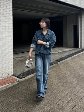 「COLONY 2139（コロニートゥーワンスリーナイン）のアイテム（デニムジャケット）」を使った、akiさん（レディース・158cm）の秋コーディネート